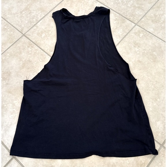 Gymshark Fitness Muscle Tank Top Tee Shirt Mens XL Black W/ White Logo Workout - Picture 2 of 5